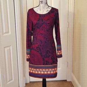 MISS LOOK Paisley Print Boho Or Western Style Dress
